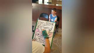 Caricature Drawing in Crayola Markers and Crayola crayons in Waikiki, Hawaii