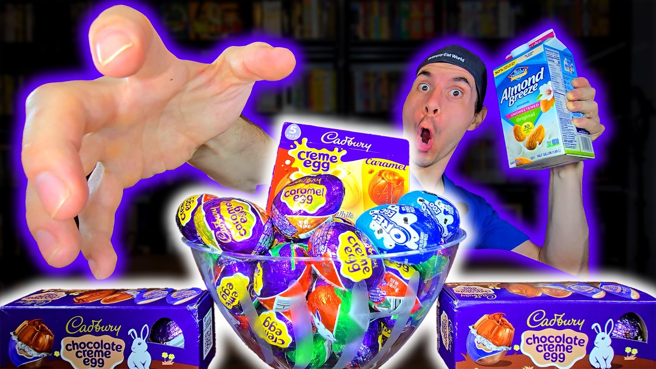 Uncut Eating 10,000 Calorie Cadbury Challenge! US Eggs Vs UK Eggs!
