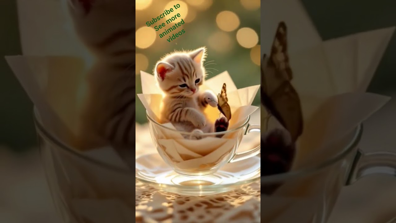 Cat catching Butterfly  