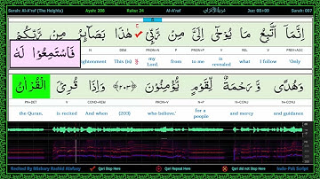 Surah 007/11-Al A'raf - سورة الأعراف - Word by Word Highlighted Part of Speech WaveForm Karaoke 2R4L