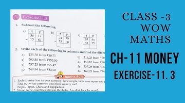 class-3 mathematics icse board wow publication// ch-11 money exercise-11. 3 #youtube #viral #video 🎥
