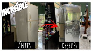 ✅¿Cómo colocar el ADHERIBLE INOX de BETTERWARE? | Renovando un refrigerador viejo