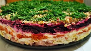 Салат "Генерал" с копчёной курицей Салат "Генерал" с копчёной курицей