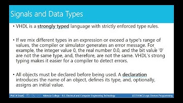 [CET3136C - Logic Devices Programming] Signals and Data Types