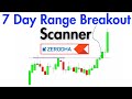 How to use 7 Day Range Breakout Scanner in Zerodha Trading Platform ||
