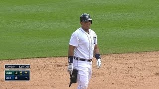 OAK@DET: Tigers plate six in 6th to take a 9-2 lead