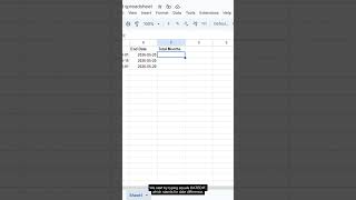 DATEDIF Function in Google Sheets — Formula #117 of 500 #Shorts