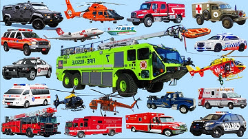 Emergency Vehicles | Rescue Vehicles Collections - Fire Trucks, Police Cars and Ambulances