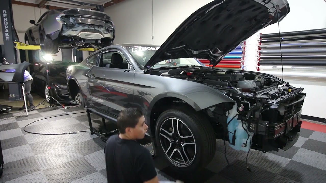 Disassembly of 2019 Mustang for a full vinyl wrap