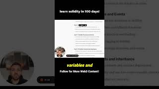 Learn Solidity in 100 Days! Day 1-7  #solidity #blockchaintechnology