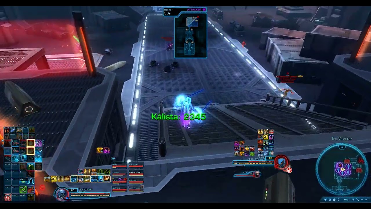 SWTOR 7.4 - PVP Warzone, The Voidstar - Sentinel Combat POV
