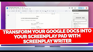 Transform Your Google Docs into your Screenplay Pad with Screenplay Writer