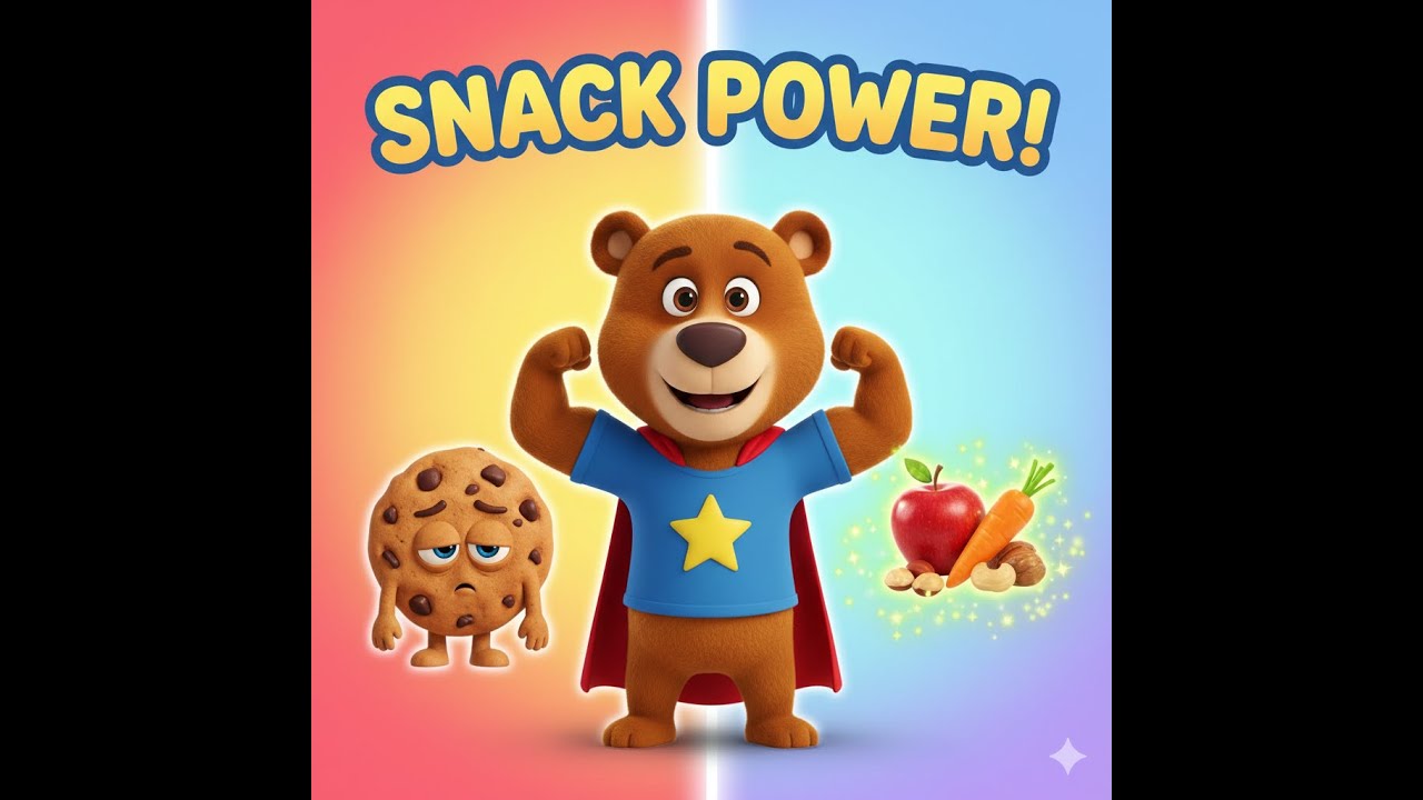 Benny’s Mighty Snack Adventure 🐻🍎 | Healthy Snacks for Kids | Fun Food Story