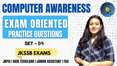 COMPUTER EXAM ORIENTED MCQS I  SET-04 II FOR UPCOMING JKSSB EXAMS II BY TANIYA MA