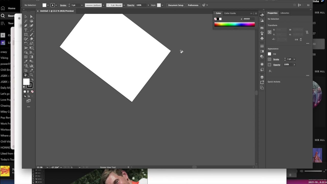 Fix or reset rotated canvas on Illustrator YouTube