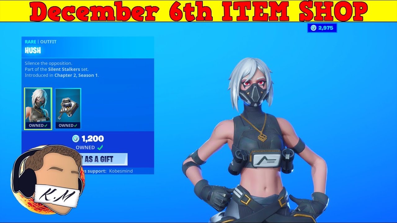 Fortnite Item Shop (December 6th) *NEW* HUSH SKIN! YouTube