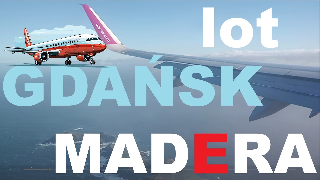 Lot Gdańsk - Madera. Lotnisko na Maderze lądowanie zimą (styczeń). Madeira airport landing in winter