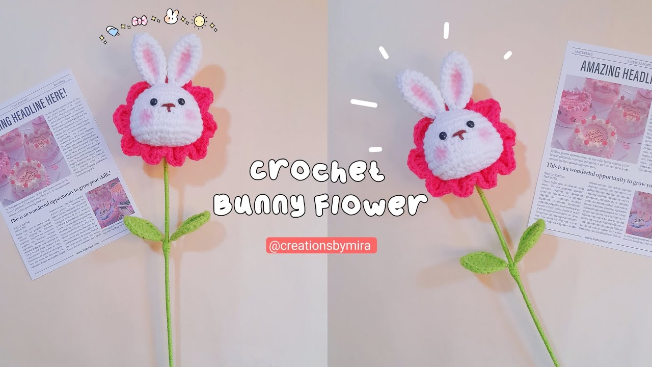 How to crochet Bunny Flower 🐰💐 || Tutorial {English SUB} - YouTube