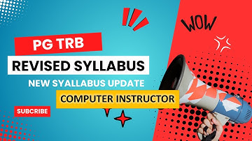 SYLLABUS UPDATE 2024  PG TRB Computer instructor Computer Science | PG TRB CS