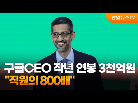   구글 CEO 작년 연봉 3천억원 직원의 800배 연합뉴스TV YonhapnewsTV