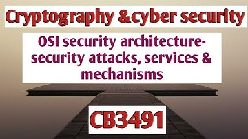 OSI security architecture in cryptography||Security attacks, security services&security mechanism.