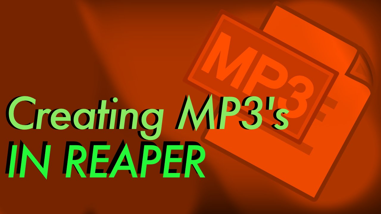 HOW TO: Rendering MP3s with Reaper - YouTube