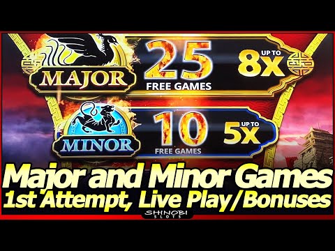 Major and Minor Free Games Bonuses Triggered in First Attempt at Dragon Lights Slot Machine!