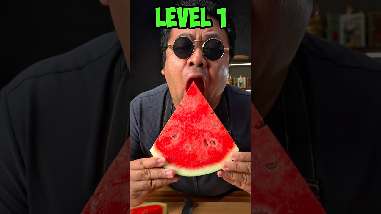 3วิธีกินแตงโมแสนอร่อย #funny #mukbang #shorts