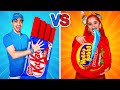 Red Food VS Blue Food Challenge تحدي الأكل الأحمر ضد الأزرق