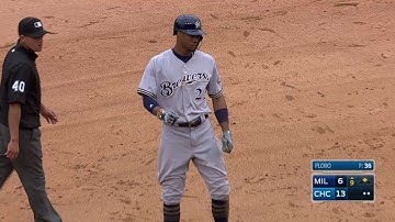 MIL@CHC: Broxton punches an RBI double down the line