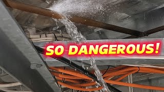 MAJOR WATER LEAK OVER ELECTRICAL CABLES, This Was Dangerous!