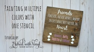How to paint multiple colors with one stencil on a wood sign