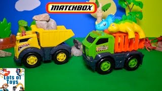 Rock Slide Dino Rescue!!! Matchbox Pop Up Dump Truck, Rig