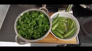 Simple and quick yummy vegetarian dish. Okra/ spinach recipe #delicious