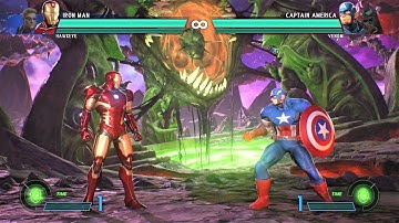 Iron Man & Hawkeye vs Captain America & Venom (Hardest AI) - Marvel vs Capcom: Infinite