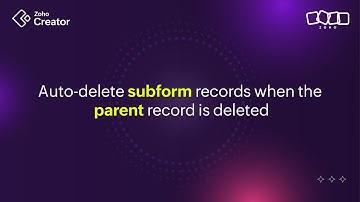 Auto-delete subform records on deleting the parent form record | Zoho Creator