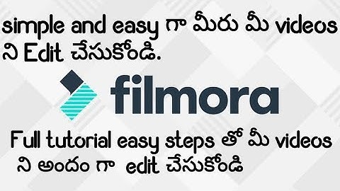 How To Edit Videos in Filmora9 for Beginners in telugu | Video Editing Tutorial for Beginners |