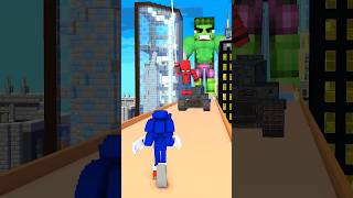 Sonic vs SuperHeroes in Rage Control Run Funny Animation #minecraft #sonic #minecraftanimation