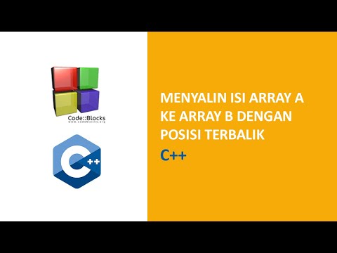 menyalin isi array A ke array B dengan posisi terbalik