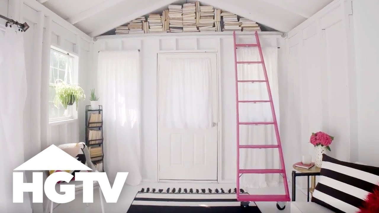 Diy Rolling Library Ladder Hgtv Youtube