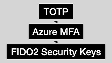 TOTP vs Azure MFA vs FIDO2 Security Keys