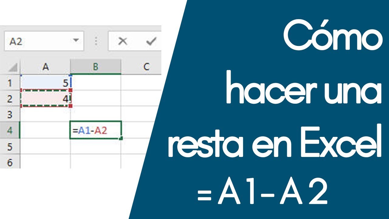 cómo hacer una resta en excel restar en excel youtube