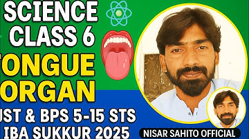 "Science Class 6" Tongue Organ "JST & BPS 5 to 15" | STS IBA Sukkur 2025 Test Preparation #nisar 