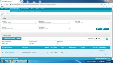 How to generate material requisition # highrise software