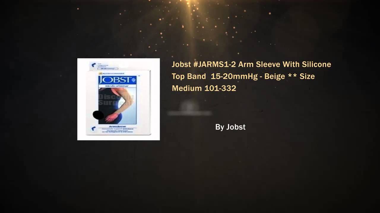 Jobst #JARMS1-2 Arm Sleeve With Silicone Top Band  15-20mmHg