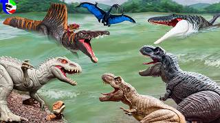T-Rex Vs Spinosaurus Vs Indominus & Mosasaurus 🦖 Dinosaur Toy Movie | Jurassic World Rebirth
