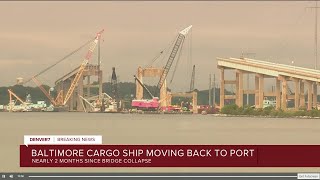 Ship that caused deadly Baltimore bridge collapse refloated, moving back to port