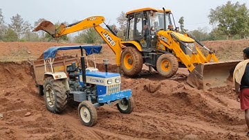 JCB 4dx Xpert Loading Field Mud | Eicher 485 Tractor | Swaraj 744FE Mahindra 275 Di with Trolley