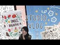 Studio Vlog - Back pain, doodling new paper wrapper &amp; new mug design for my best-friend ♡