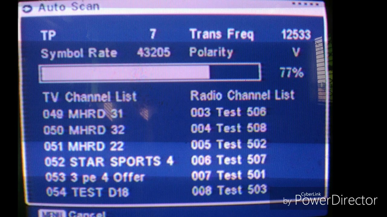 Dish Channel Frequency Chart